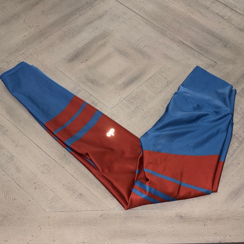 ALO Yoga Colorblock Leggings - Blue & Red